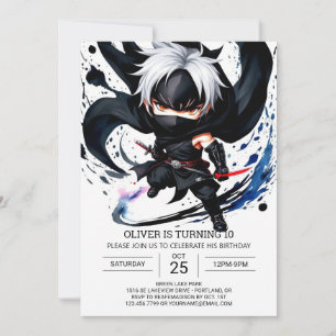 Invitation Anniversaire des enfants Shuriken Ninja