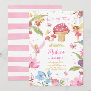 Invitation Anniversaire des fées dorées modifiable