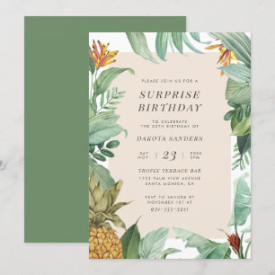 Invitation Anniversaire des Feuilles d'ananas et de tropiques