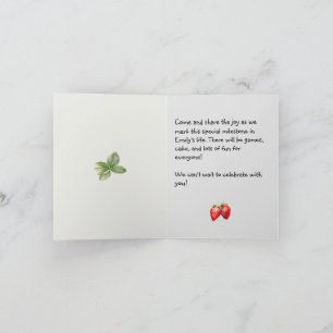 Invitation Anniversaire des fraises premier anniversaire