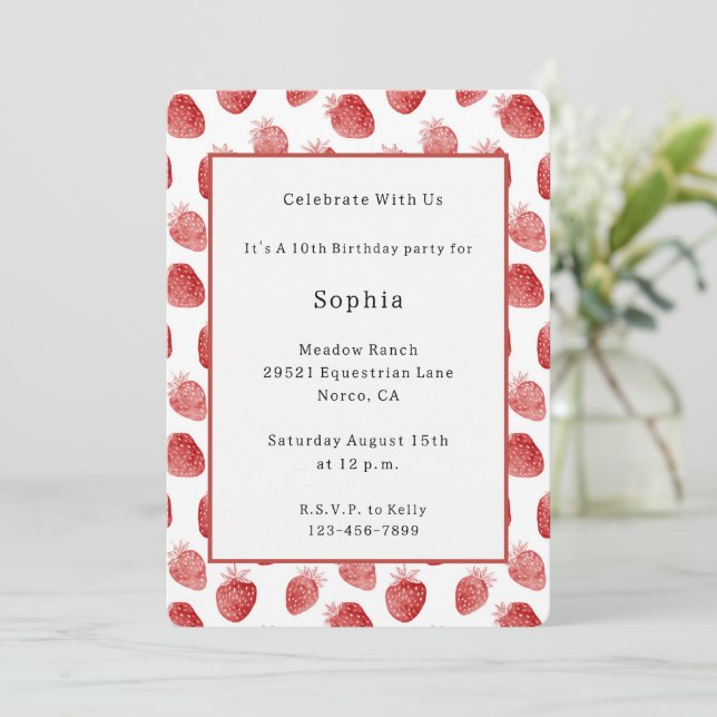 Invitation Anniversaire des Fraises Rouges (Debout devant)