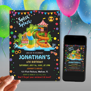 Invitation Anniversaire des glissières colorées Soirée