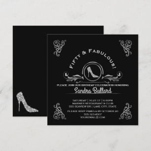 Invitation Anniversaire des hauts talons de diamant fabuleux