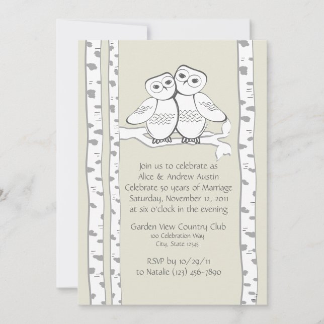 Invitation Anniversaire des Hiboux des Neiges (Devant)