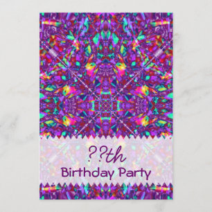 Invitation Anniversaire des hippies de Mandala violettes