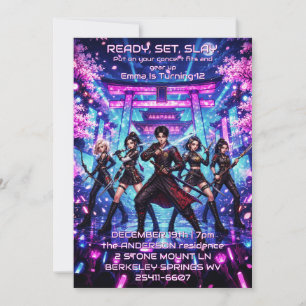 Invitation Anniversaire des idoles K-pop Warrior