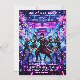 Invitation Anniversaire des idoles K-pop Warrior