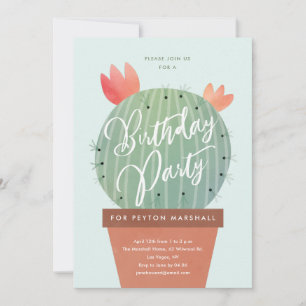 Invitation Anniversaire des Modern Cactus Kids