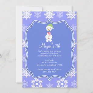 Invitation Anniversaire des neiges d'hiver de Snowman