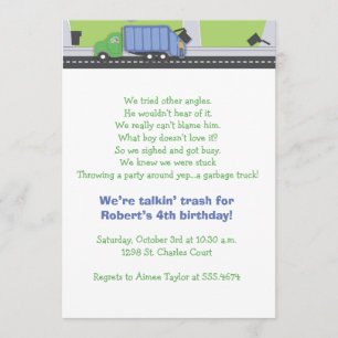 Invitation Anniversaire des ordures