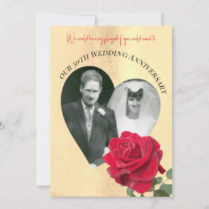 Invitation Anniversaire des Roses rouges
