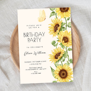Invitation Anniversaire des tournesols