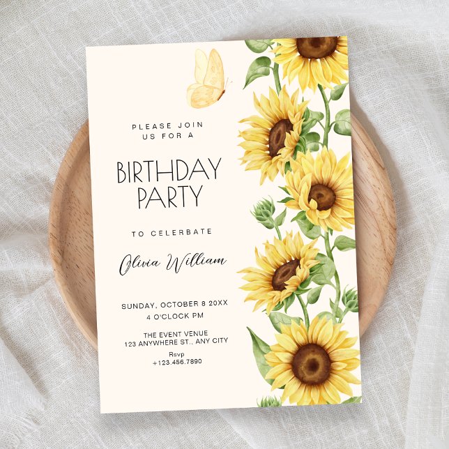 Invitation Anniversaire des tournesols (Créateur téléchargé)