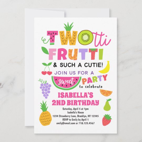 Invitation Anniversaire D Ete De Fruit Tropical De Twotti Zazzle Fr