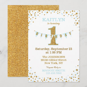 Invitation Anniversaire d'étincelle de parties scintillantes