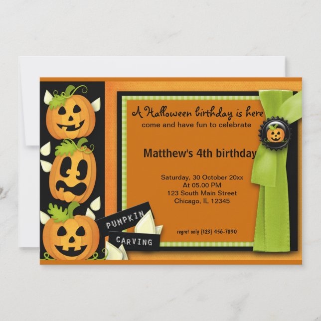 Invitation Anniversaire d'Halloween (Devant)
