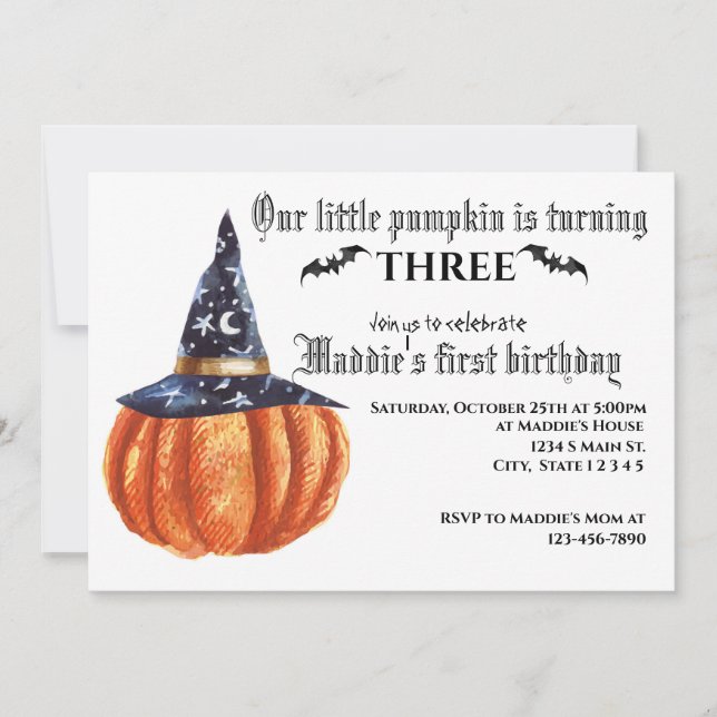 Invitation Anniversaire d'Halloween (Devant)