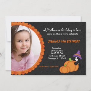 Invitation Anniversaire d'Halloween citrouille