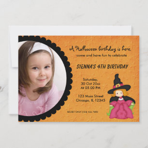 Invitation Anniversaire d'Halloween de cuisine (orange)