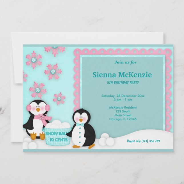 Invitation Anniversaire d'hiver (Devant)