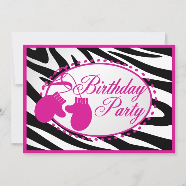 Invitation Anniversaire d'hiver Mittens (Devant)