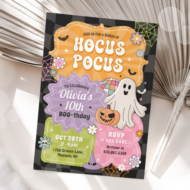 Invitation Anniversaire d'Hocus Pocus Retro (Créateur téléchargé)