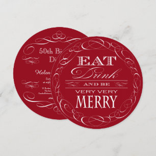 Invitation Anniversaire Dîner Fête Manger Boire et être Joyeu