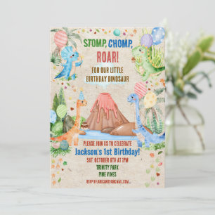 Invitation Anniversaire Dinosaure Fête Dino Animal