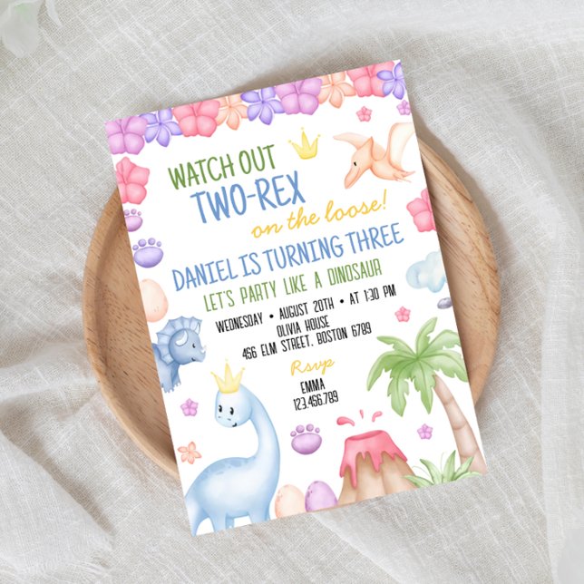 Invitation Anniversaire Dinosaure pour garçon à de (Créateur téléchargé)