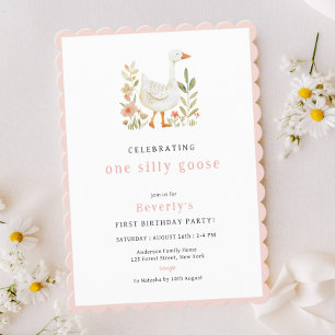Invitation Anniversaire d'Oie sotte rose