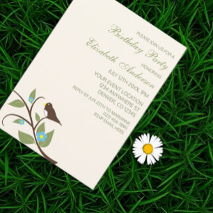 Invitation Anniversaire d'oiseau