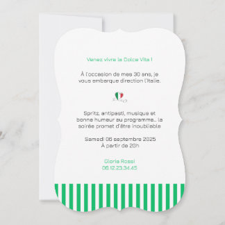 Invitation anniversaire Dolce Vita