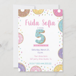 Invitation anniversaire Donut, 5e anniversaire