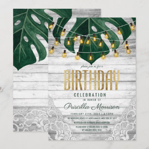 Invitation Anniversaire d'or de la dentelle en feuilles de fr