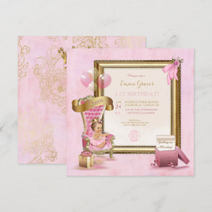 Invitation Anniversaire d'or du Trône de velours rose