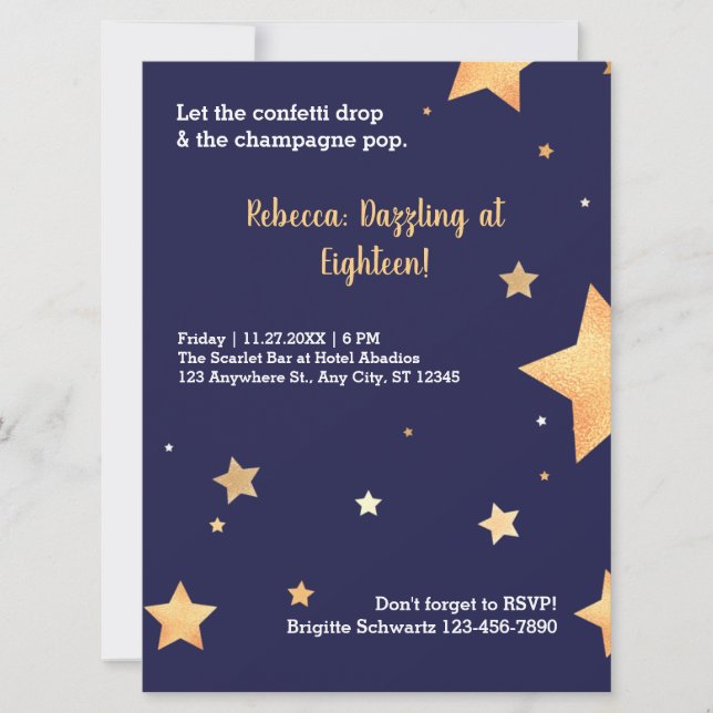 Invitation anniversaire d'or moderne (Devant)