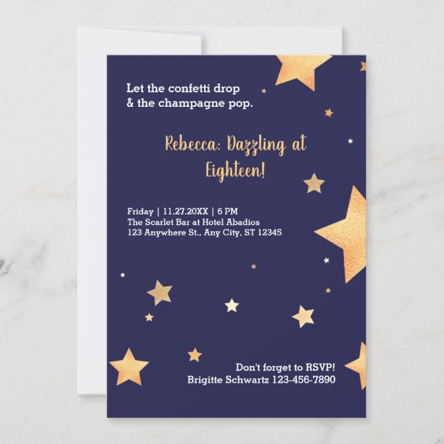 Invitation anniversaire d'or moderne (Devant)