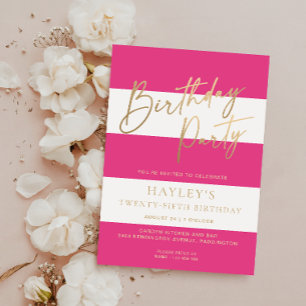 Invitation Anniversaire d'or rose chaud