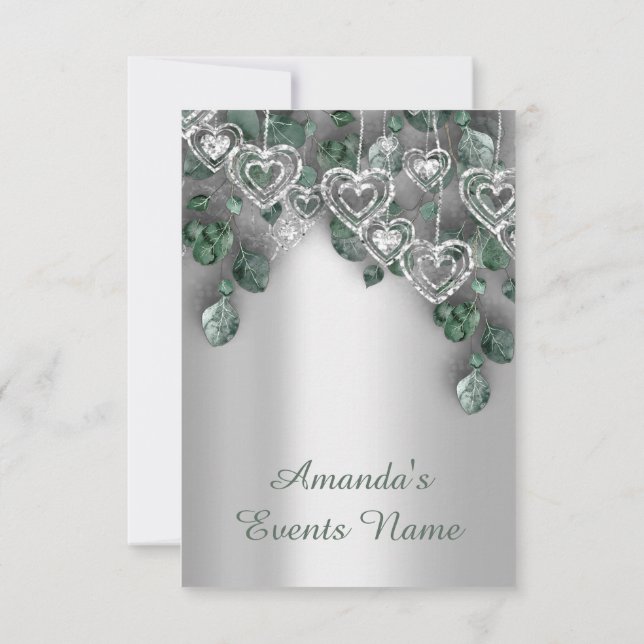 Invitation Anniversaire doux 16 ans BRIDAL Fête ROSE Argent G (Dos)