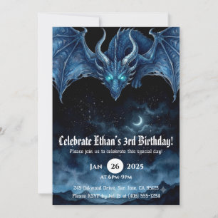 Invitation Anniversaire Dragon Aquarelle