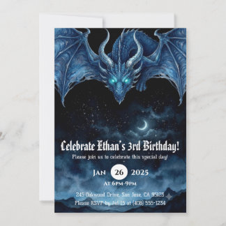 Invitation Anniversaire Dragon Aquarelle