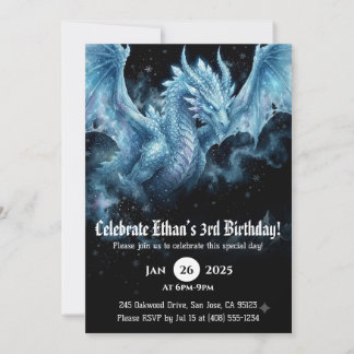 Invitation Anniversaire Dragon Aquarelle