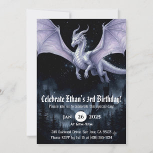 Invitation Anniversaire Dragon Aquarelle