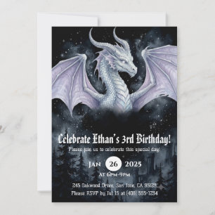 Invitation Anniversaire Dragon Aquarelle
