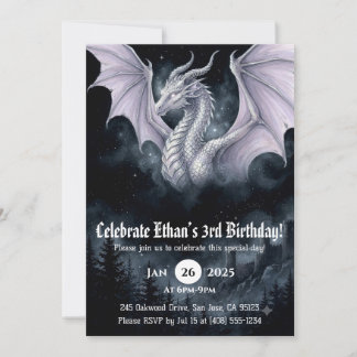 Invitation Anniversaire Dragon Aquarelle