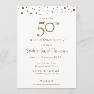 Invitation Anniversaire du 50e Mariage d'or personnalisé