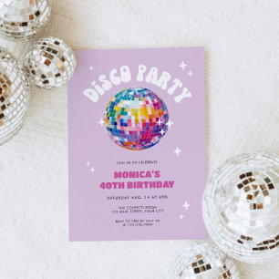Invitation Anniversaire du bal Disco Retro