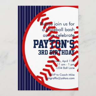 Invitation Anniversaire du baseball