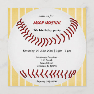 Invitation Anniversaire du baseball