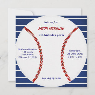 Invitation Anniversaire du baseball